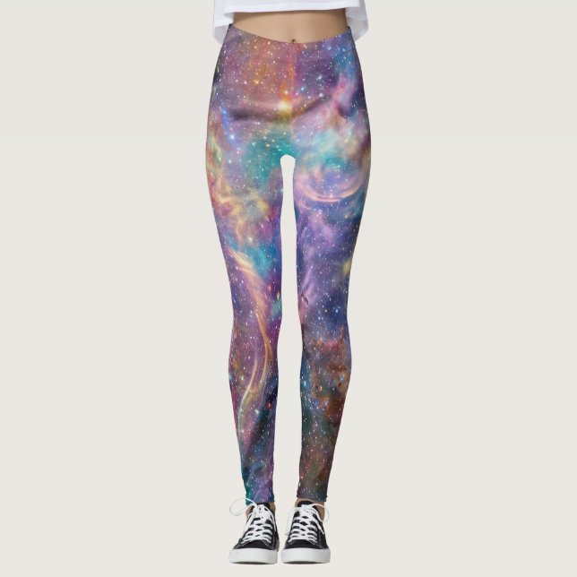 Etirisk Pastell Nebulosa Galax Leggings (Framsida)