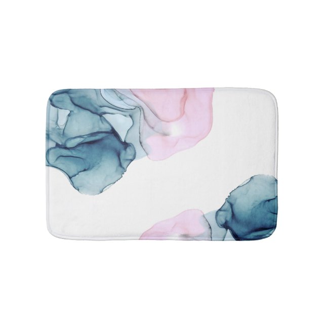 Etirisk Teal & Rosa Bläckfärgad Fantasy Glamour Badrumsmatta (Framsidan)