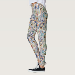 Etisk Dans Drömlikt Feminint Akvarellmönster Leggings