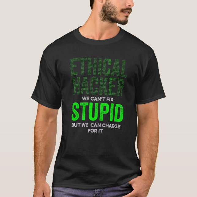 Etisk Hacker Charge Cybersecurity it Pen Tester T Shirt (Framsida)