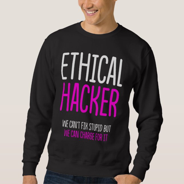 ETISK Hacker Cybersecurity IT Pen Tester 3 Lång Ärmad Tröja (Framsida)