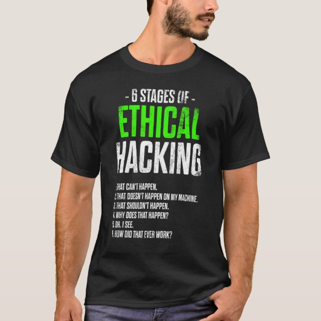 ETISK Hacker Cybersecurity IT Pen Tester T Shirt (Framsida)