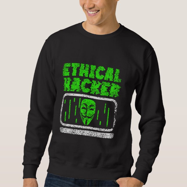 Etisk Hacker Hack Hacking Computer IT Hacker Lång Ärmad Tröja (Framsida)