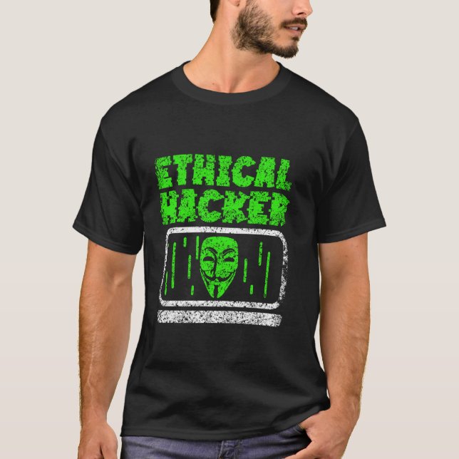 Etisk Hacker Hack Hacking Computer IT Hacker T Shirt (Framsida)