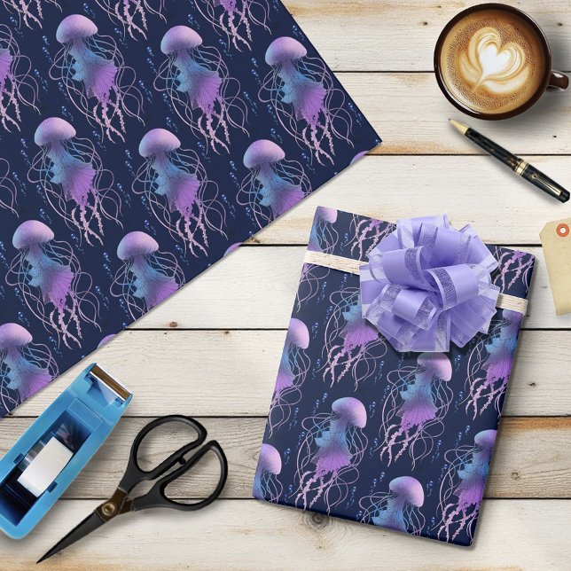 Etisk manet violett blå presentpapper (Skapare uppladdad)