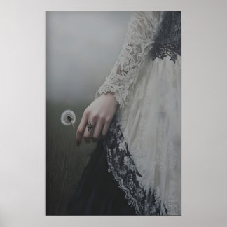 Etisk Maskrosönskan Gotisk Damkonst Mörk Poster