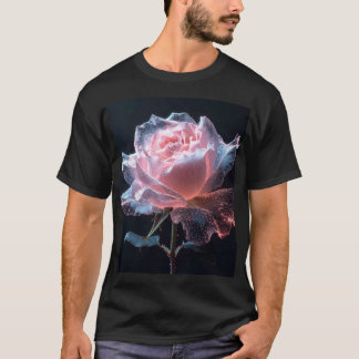 Etisk Ros Glödande Kronblad med Gnistrande Ljus T Shirt