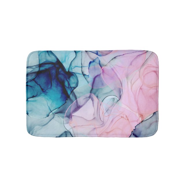 Etisk Teal Rosa Purpur Bläckig Modern Glamour Badrumsmatta (Framsidan)