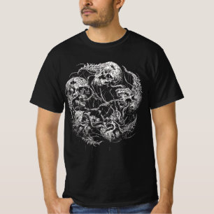 Etiska Dödskallar invävda i vinrankor T Shirt