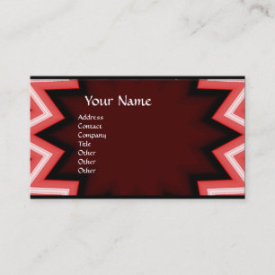 ETNIC MONOGRAM Abstrakt Geometric Red White Visitkort