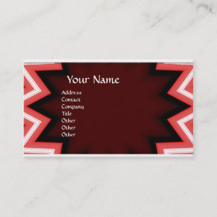 ETNIC MONOGRAM Abstrakt Red White Pearl Papper Visitkort