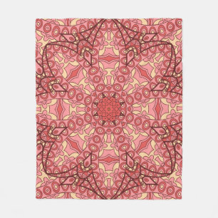 Etnisk Abstrakt blomma, Mandalas Seamless. Fleecefilt