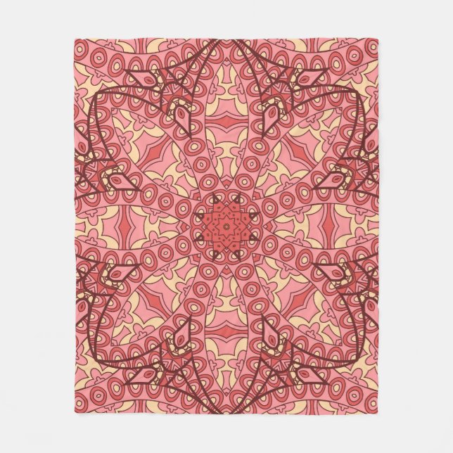 Etnisk Abstrakt blomma, Mandalas Seamless. Fleecefilt (Framsidan)