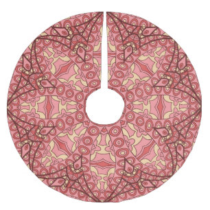 Etnisk Abstrakt blomma, Mandalas Seamless. Julgransmatta Borstad Polyester