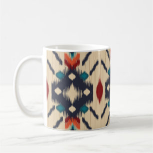 Etnisk Abstrakt: Geometrisk utskrift i stammar. Kaffemugg