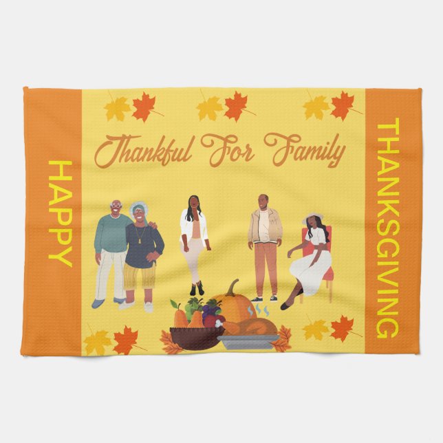 ETNISK AFRIKANSK AMERIKANSK THANKSGIVING KÖKSHANDDUK (Horisontell)
