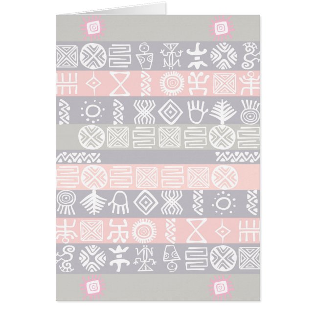 Etnisk afrikansk Boho Design Hälsningskort (Framsidan)