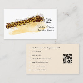 Etnisk afrikansk leopardpenseldrag Design Visitkort
