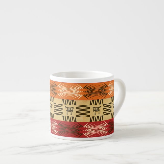 Etnisk afrikansk stam- randig modell espressomugg (Framsida höger)