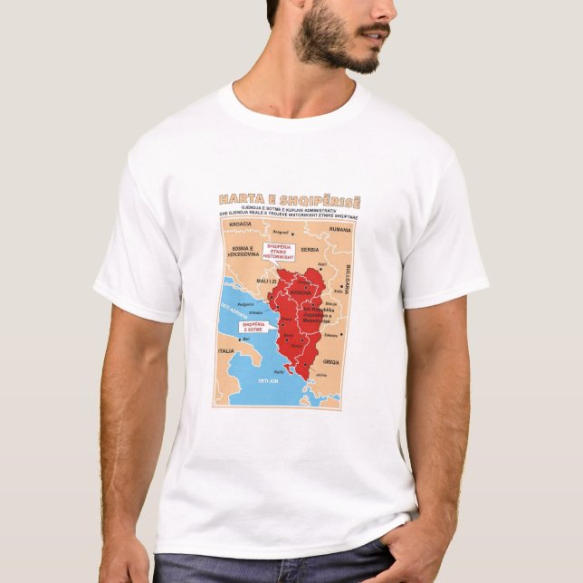 Etnisk Albanien T-tröja T Shirt (Framsida)