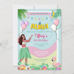 Etnisk Aloha Luau Tropisk Födelsedagsinbjudan Inbjudningar
