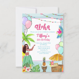 Etnisk Aloha Luau Tropisk Födelsedagsinbjudan Inbjudningar