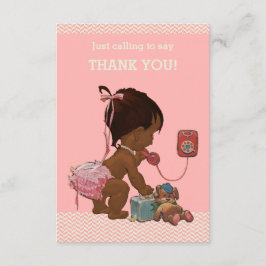 Etnisk Baby På Telefonen Baby Shower Tacksamhet Tack Kort