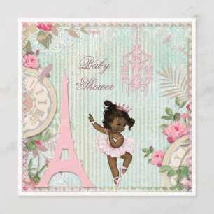 Etnisk baby shower för Paris Princess Ballerina Inbjudningar