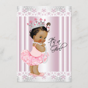 Etnisk ballerina Pärl- och spets Tutu Baby Shower Inbjudningar