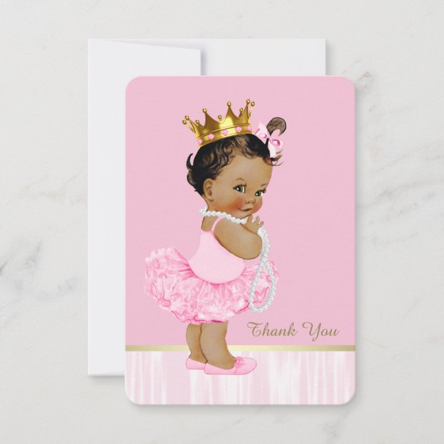 Etnisk ballerina tutu baby shower tackkort tack kort (Framsida)
