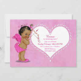 Etnisk Bebis Flickas Cupid Änglavingar Gloria Het Inbjudningar