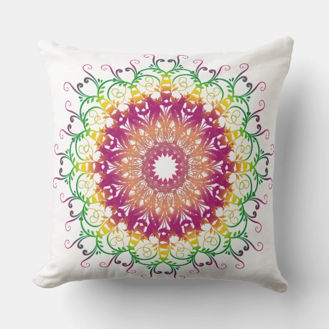 Etnisk blom- mandala. kudde (Framsida)