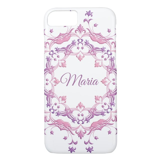 Etnisk blom- mandala. Monogram. Case-Mate iPhone Skal (Baksida)