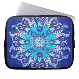 etnisk blom- mandala på grungebakgrund laptop sleeve