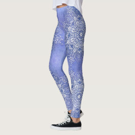 Etnisk blom- mandala på grungebakgrund leggings