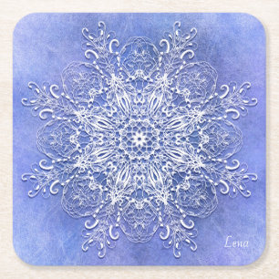 Etnisk blom- mandala. underlägg papper kvadrat