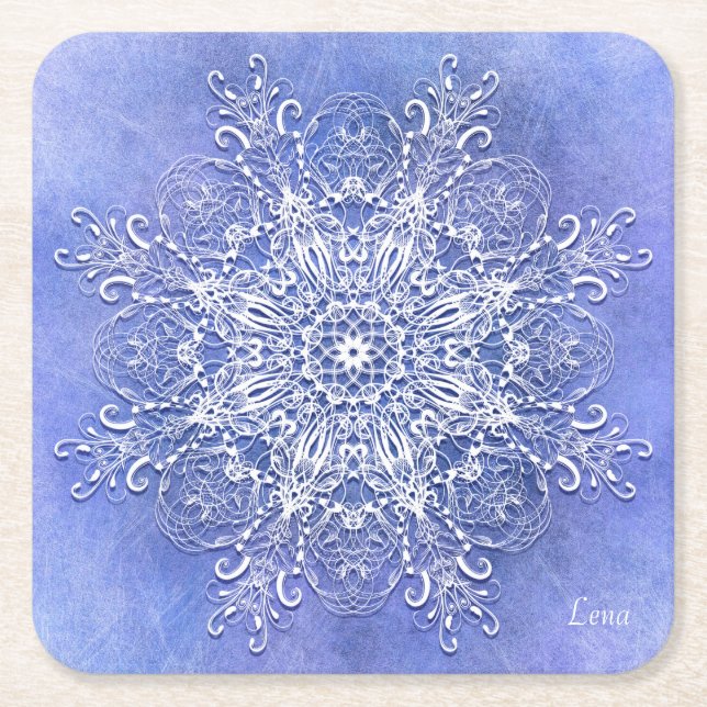 Etnisk blom- mandala. underlägg papper kvadrat (Framsidan)