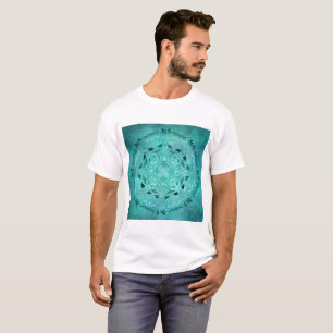 Etnisk blom- turkosgrungemandala t shirt
