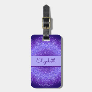 Etnisk blom- violett Mandala Bagagebricka