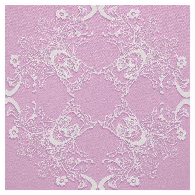 Etnisk blommande rosa mandala. tyg (Provkarta)