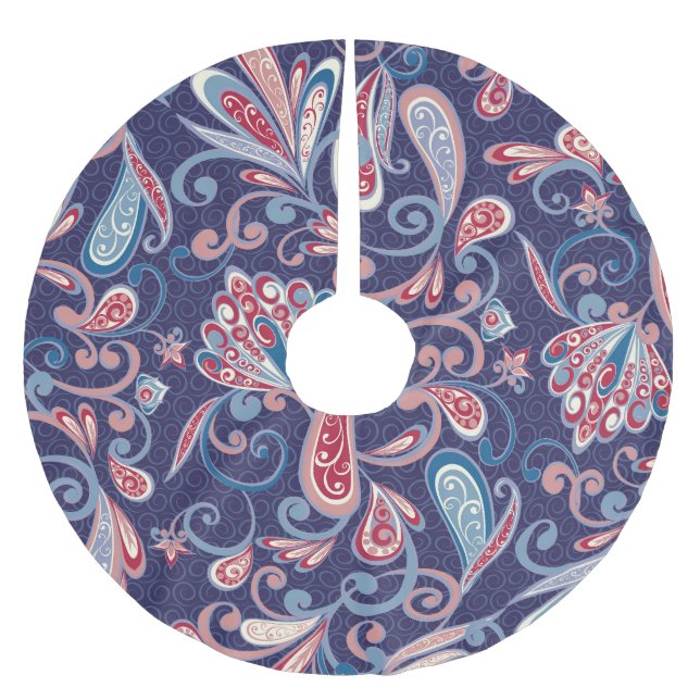 Etnisk Blommigt: Abstrakt Oriental Seamless. Julgransmatta Borstad Polyester (Framsidan)