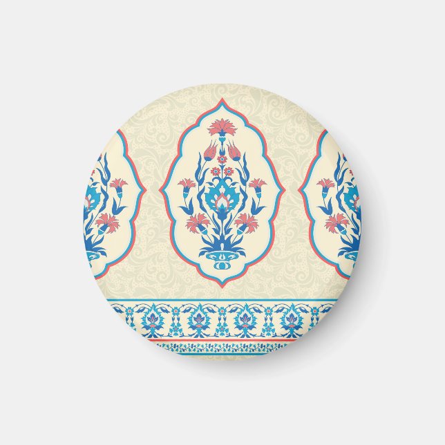 Etnisk Blommigt Fabric: Seamless Elegance Magnet (Framsidan)
