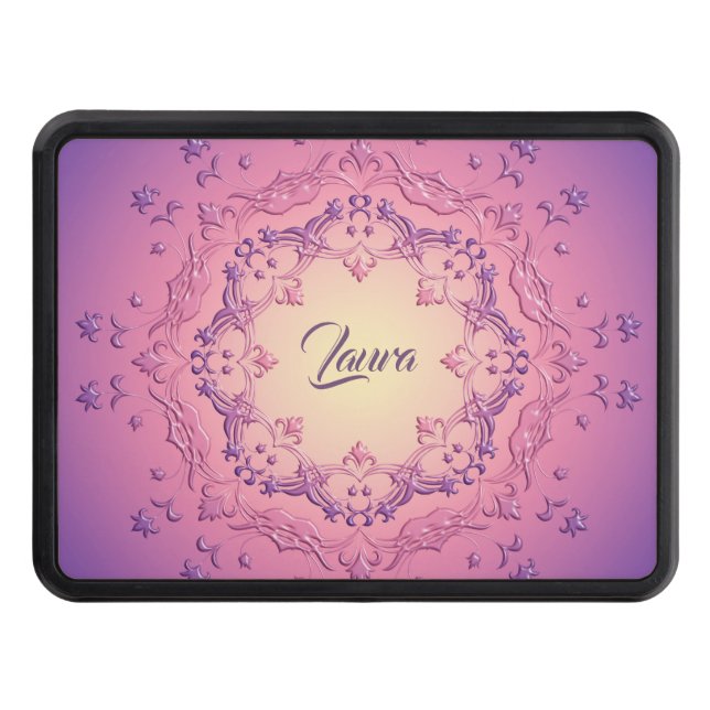 Etnisk blommigt gradient mandala.Namn. Dragkroksskydd (Framsidan)