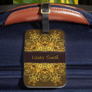 Etnisk blommigt mandala. Blommigt Krona Bagagebricka