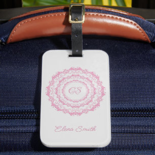 Etnisk blommigt mandala. Blommigt Krona Bagagebricka