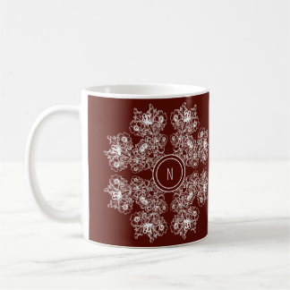 Etnisk blommigt mandala. Blommigt Krona Kaffemugg