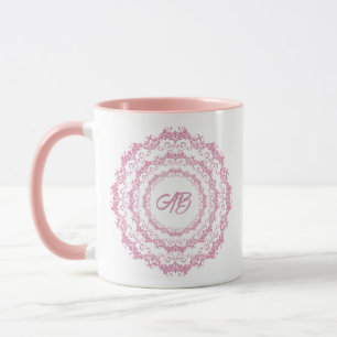 Etnisk blommigt mandala. Blommigt Krona Mugg