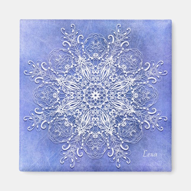Etnisk blommigt mandala. magnet (Framsidan)