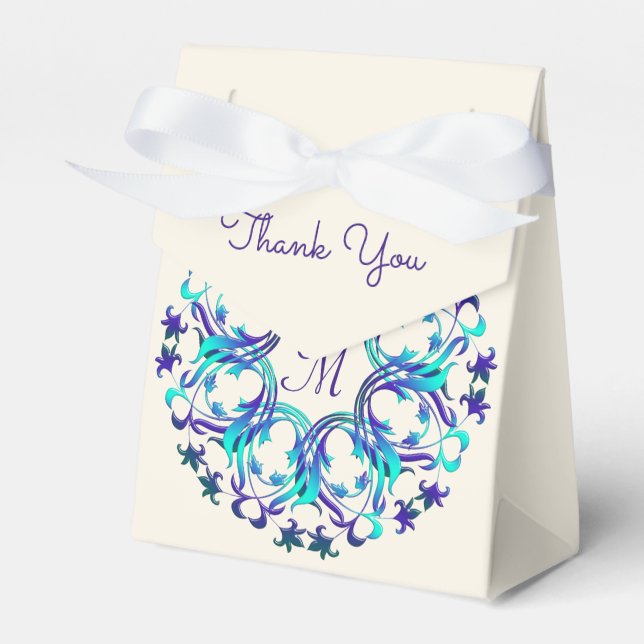 Etnisk Blommigt Mandala Monogram Presentaskar (Framsidan Sidan)