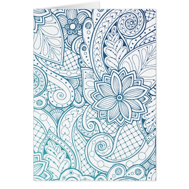 Etnisk blommigt Mandala mönster Hälsningskort (Framsidan)